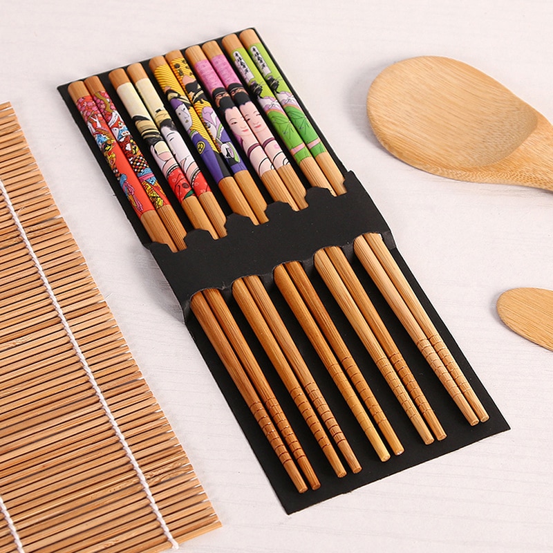 Juego de utensilios de cocina para hacer Sushi, 1 Juego de cortinas de Sushi, Kits de preparación de arroz de Sushi, herramientas de cocina, palillos, cuchara, cuchilla de Sushi