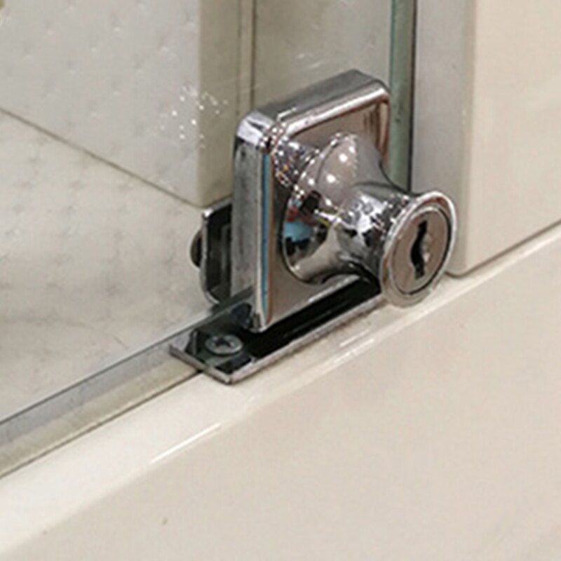 407 Single Double Door Glass Lock Showcase Cabinet Push Sliding Locks for Wine Cooler Furniture Hardware