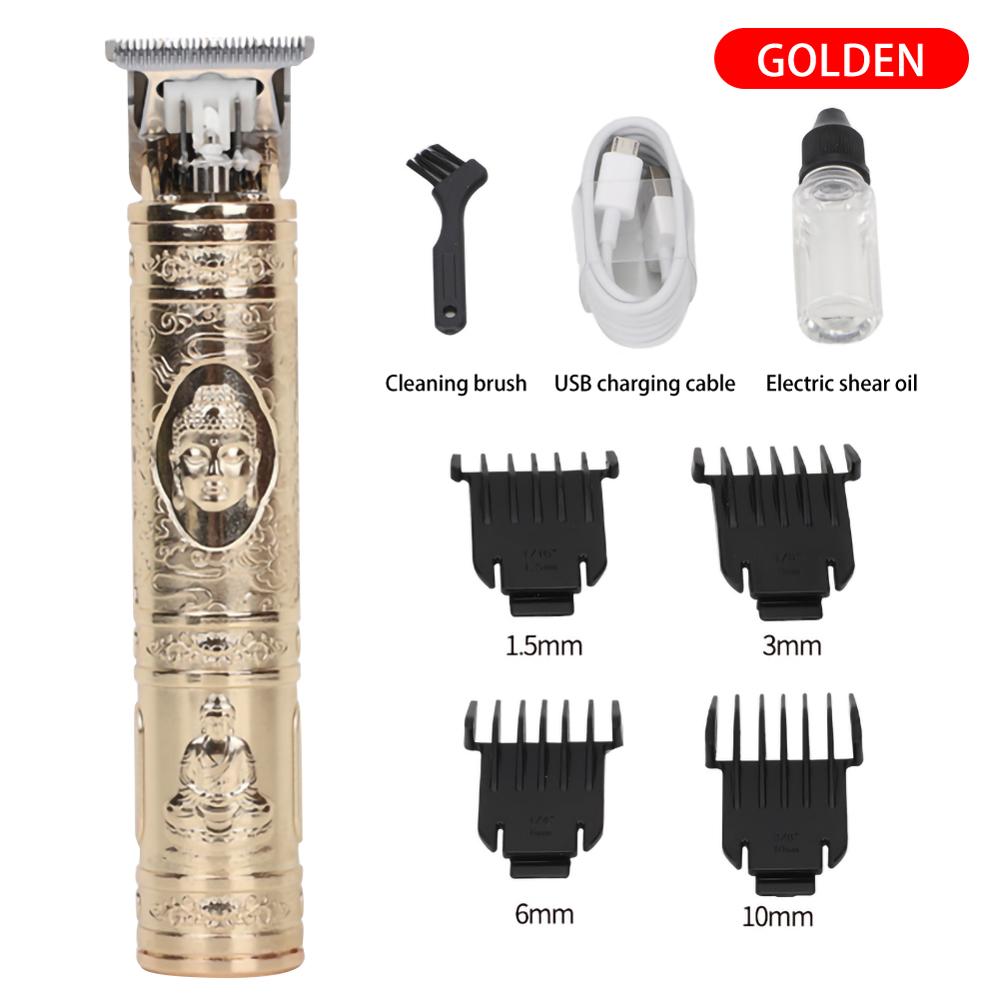 Elektrische oplaadbare draagbare elektrische tondeuse mini-tondeuse scheerapparaat tondeuse draadloze trimmer: Goud