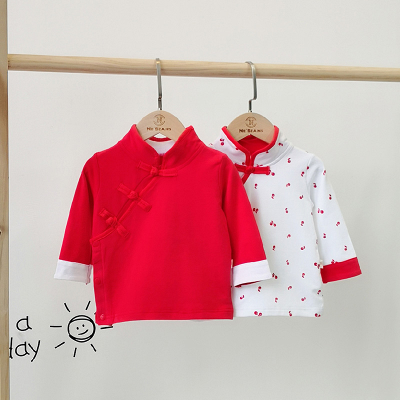 2Pcs/set Baby Boy Girl Autumn And Winter Print Long Sleeve Chinese Year Jumpsuit Cotton Soft Stylish Bodysuit Clothing