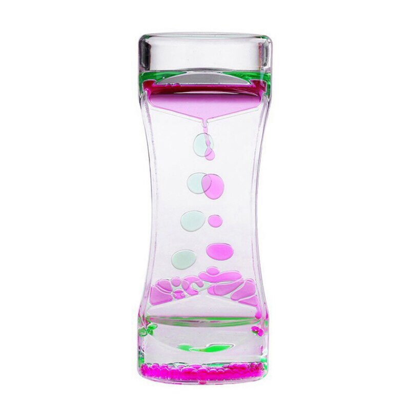 Doppel Farbe Sand Sanduhren Schwimm Öl Flüssigkeit Visuelle Bewegung Timer Glas Acryl Uhr Schreibtisch Ornament Hause Dekoration: Rosa Grün