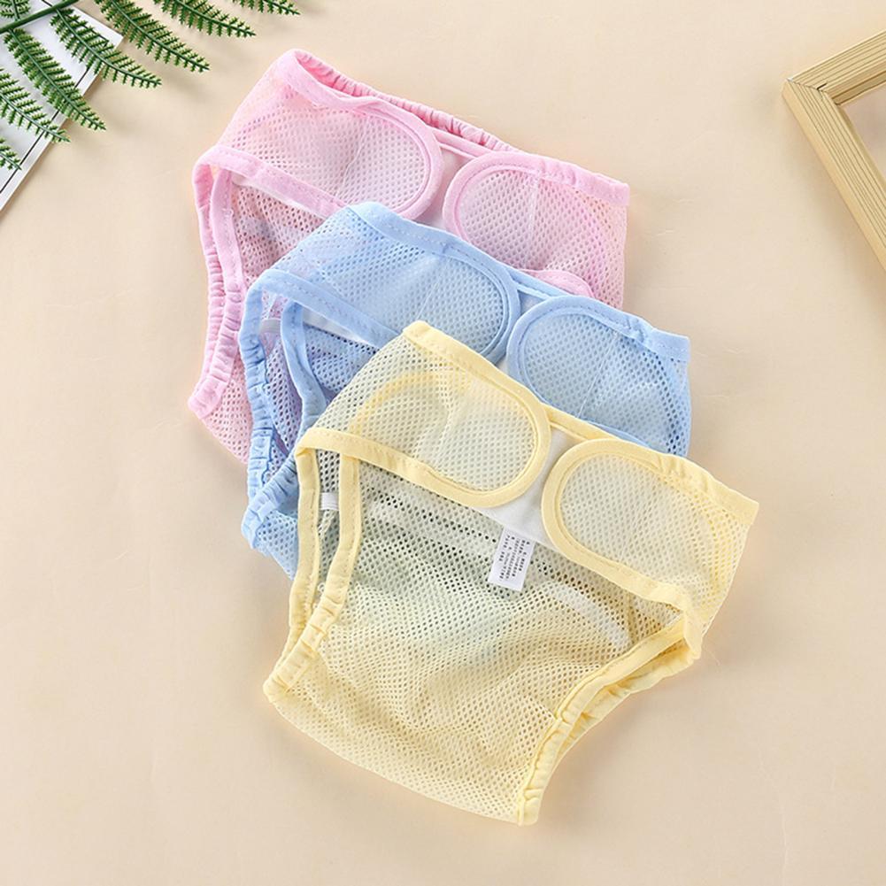 Summer Unisex Solid Color Baby Diapers Breathable Mesh Newborn Coth Diapers Easy Cleaning Reusable Baby Panties