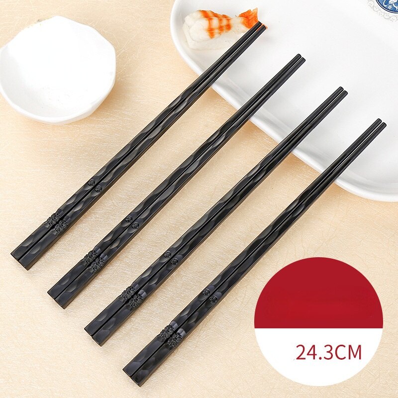 1 Paar Alloy Antislip Sushi Chop Sticks Set Chinese Stijl Servies Eetstokjes Thuis Keuken Servies Eetstokjes Palillos: 24.3cmA