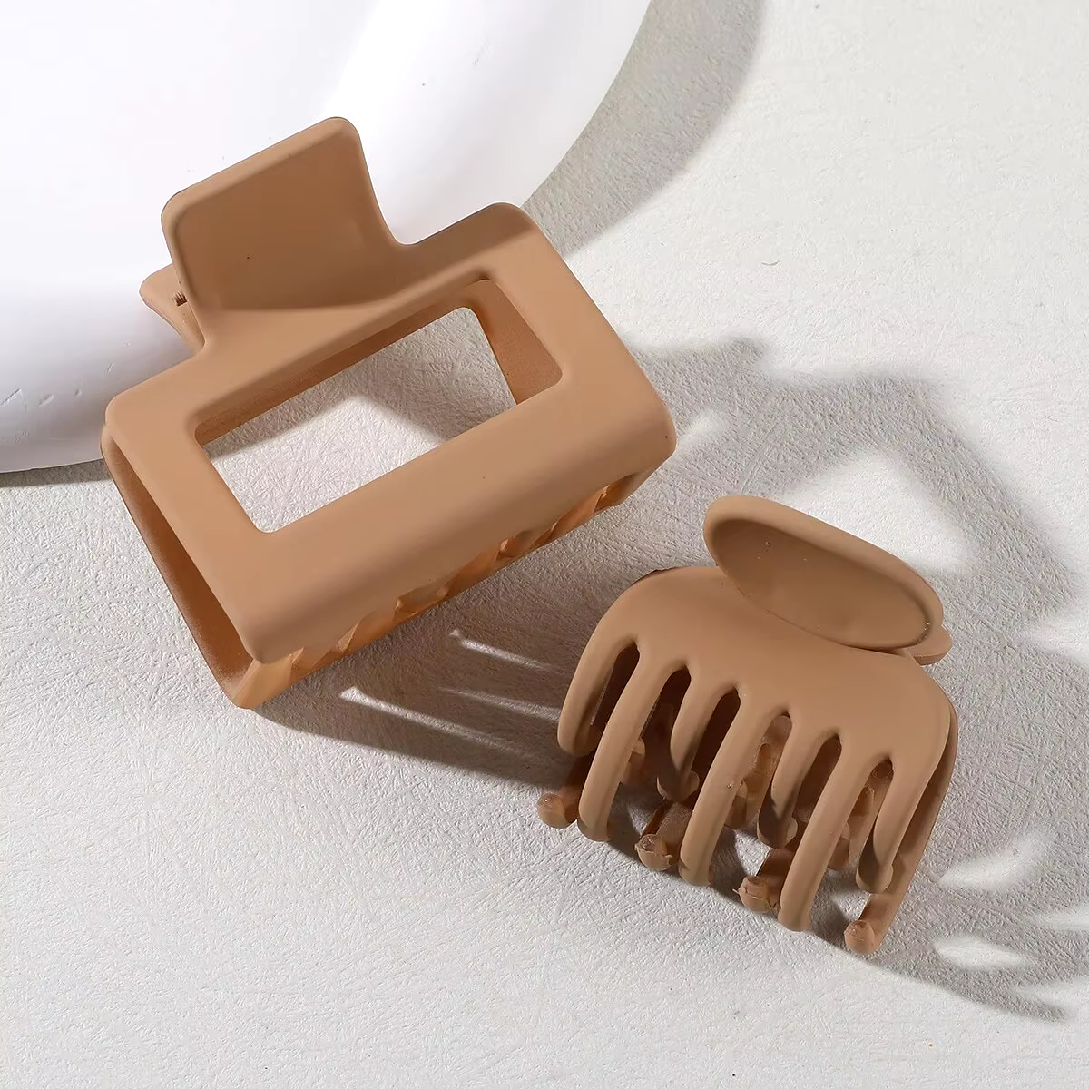 2/8 Uds. Pinzas pequeñas para el pelo para mujer, Mini horquillas de cangrejo, dientes cuadrados mate de doble fila, pinzas medianas para el cabello, accesorios para el cabello: Negro