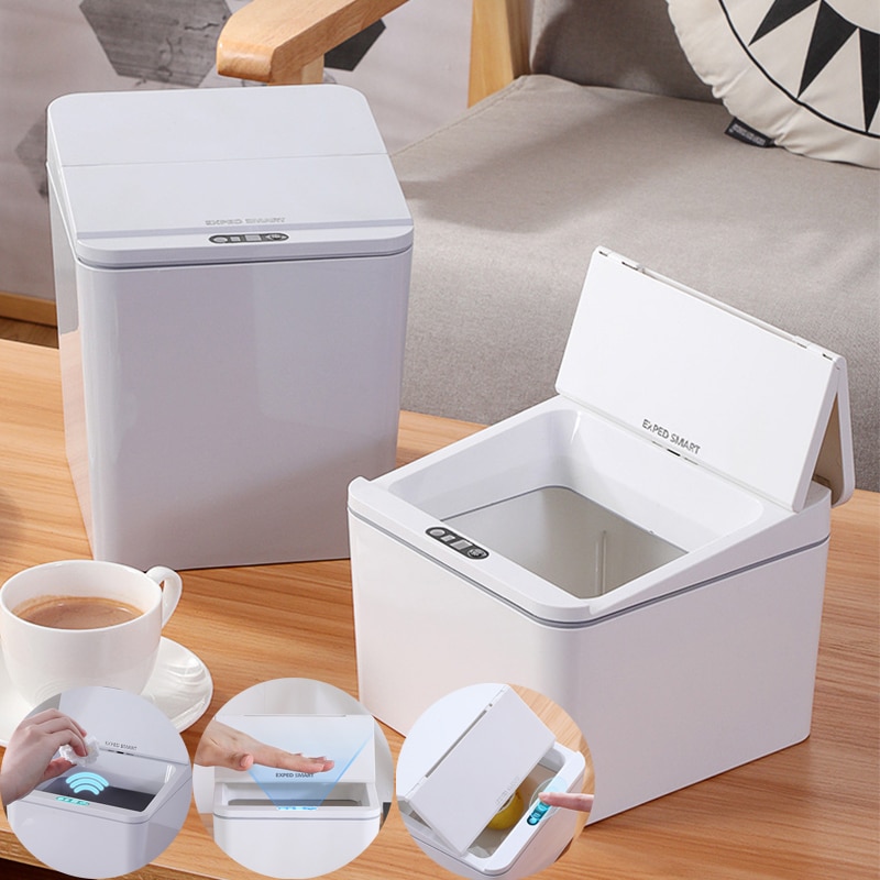 Pattumiera automatica Touchless bidone della spazzatura intelligente sensore di movimento a infrarossi bidone della spazzatura bidoni della spazzatura per auto bidone della spazzatura desktop da casa