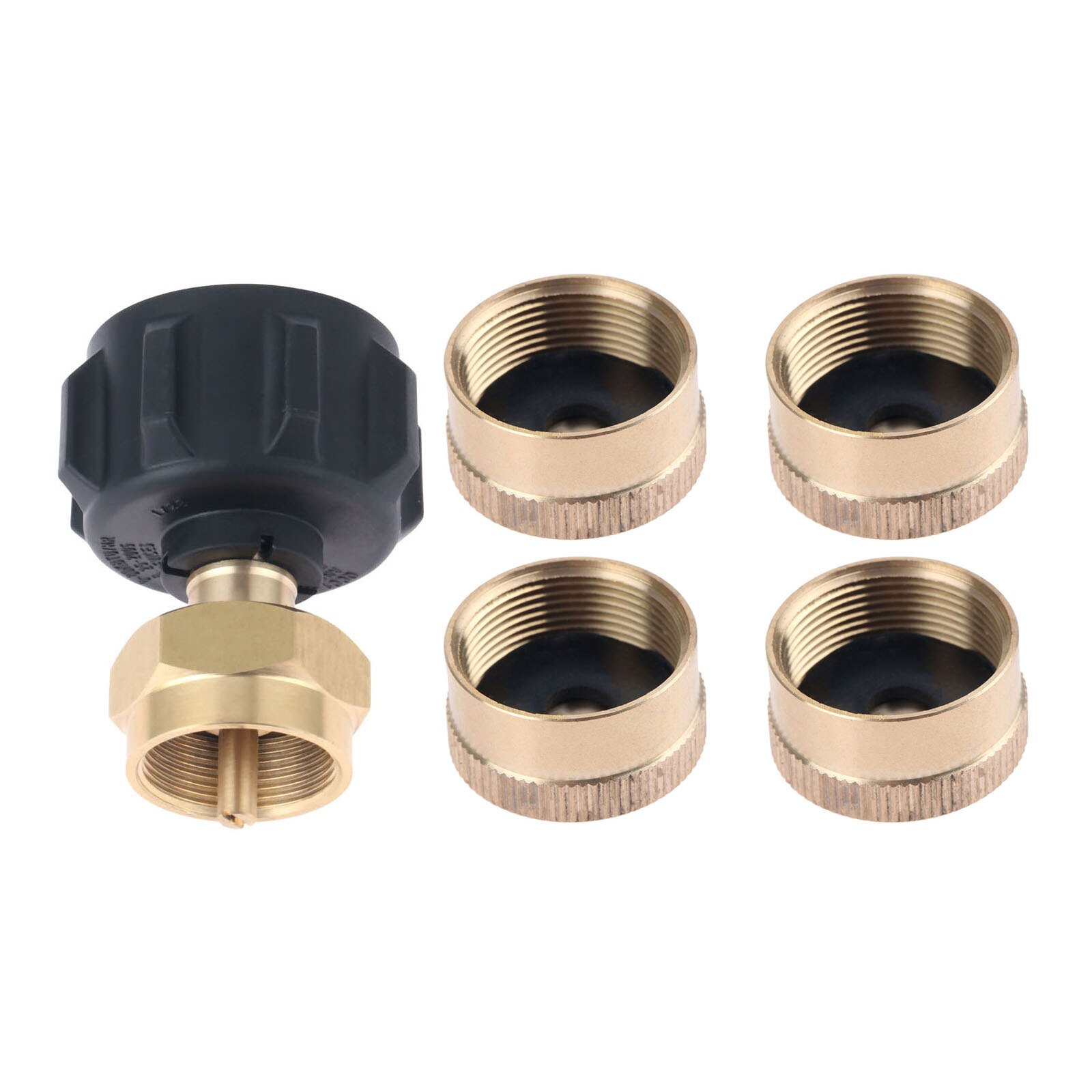 Regulator Valve Connector Propane Refill Adapter with Cylinder Tank Caps for QCC1 Tank 1LB Gas Bottle Cylinder Outdoor BBQ Grill