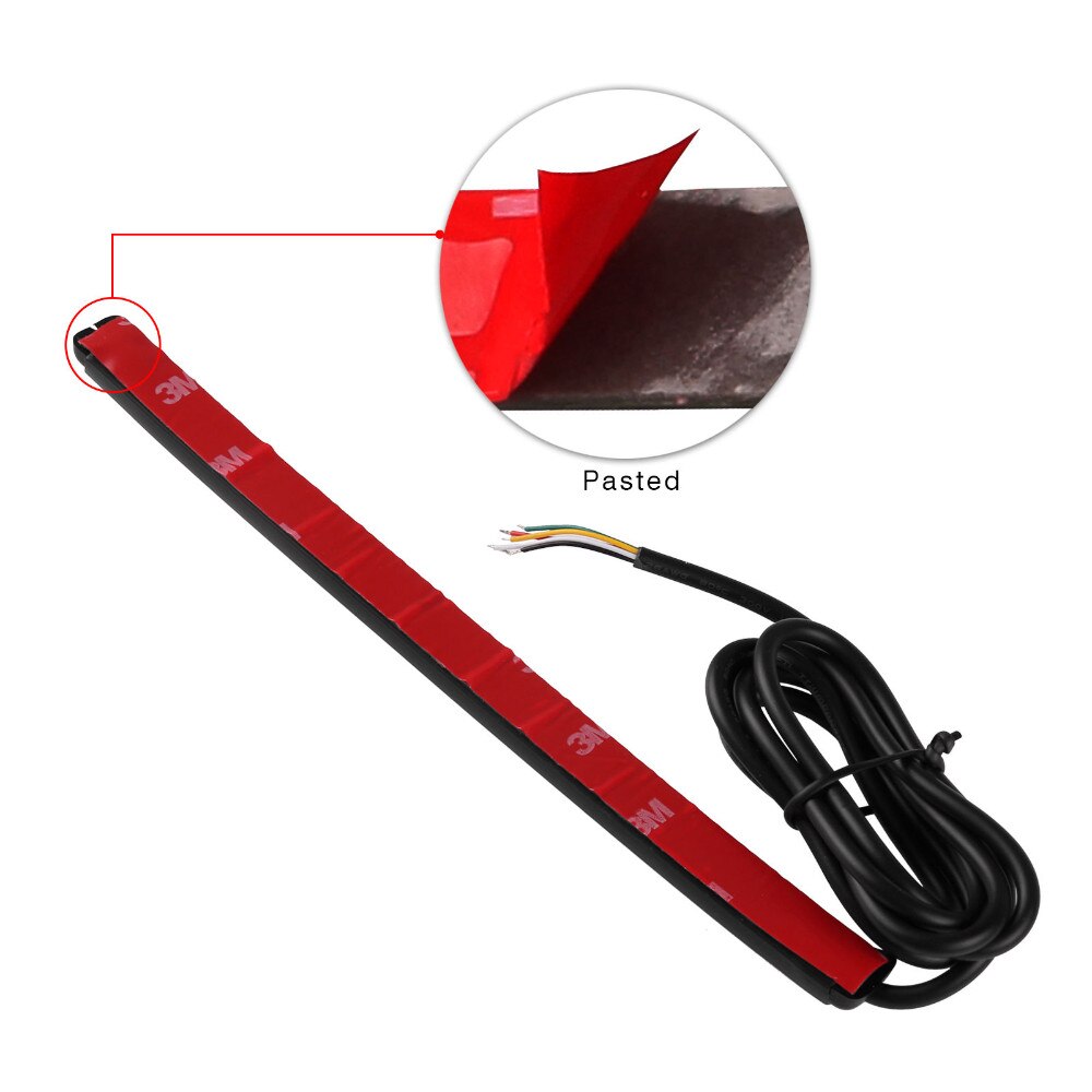 Flexible 48 LED 2835 3014 smd Dual Color Yellow Red Light motorcycle strip turn signal tail rear brake stop Waterproof Bulb lamp