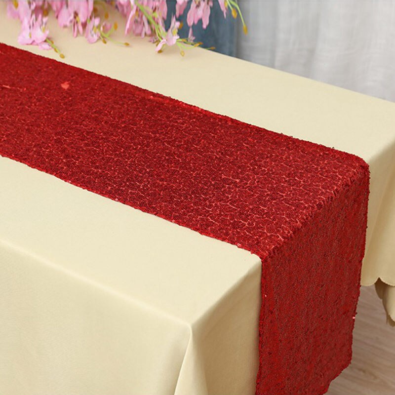 30 x 180cm farverige pailletter bordløber til fest borddug bryllupper dekoration bordløbere: 6