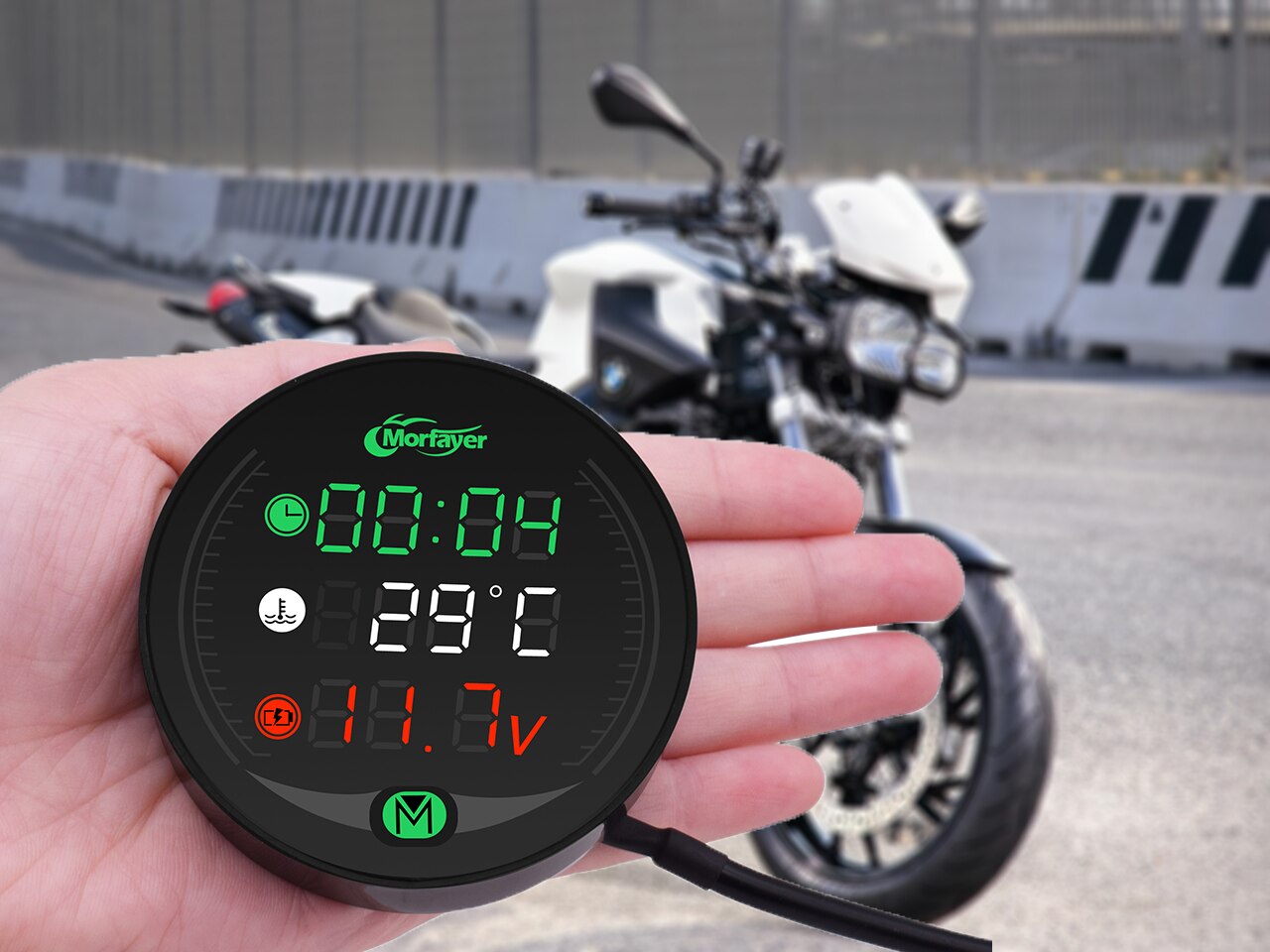 For Kawasaki Ninja ER6F ER6N 250 300R 300 250R Universal Motorcycle Multi-Function LED Digital Voltmeter Clock Meter Thermometer