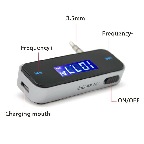Kebidu-Kit de reproductor MP3 de Radio para coche, transmisor FM inalámbrico con pantalla LCD de 3,5mm, manos libres, Cable Micro USB para teléfonos inteligentes