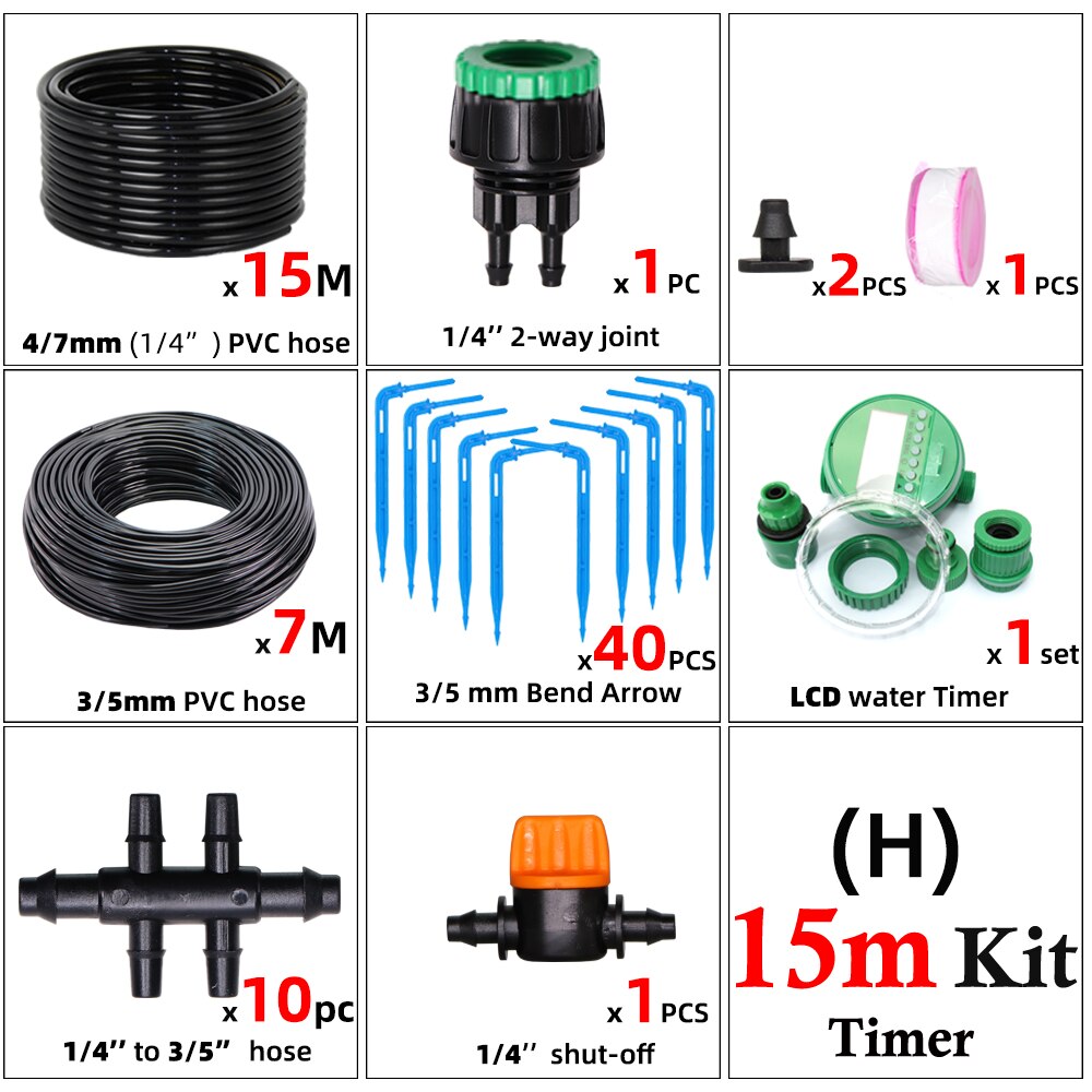 Tuin Automatische Druppelsysteem Kit 4/7-3/5 Mm 4-Manier Automatische Druipen Pijl Connector Geschikt Voor Plant watering: H