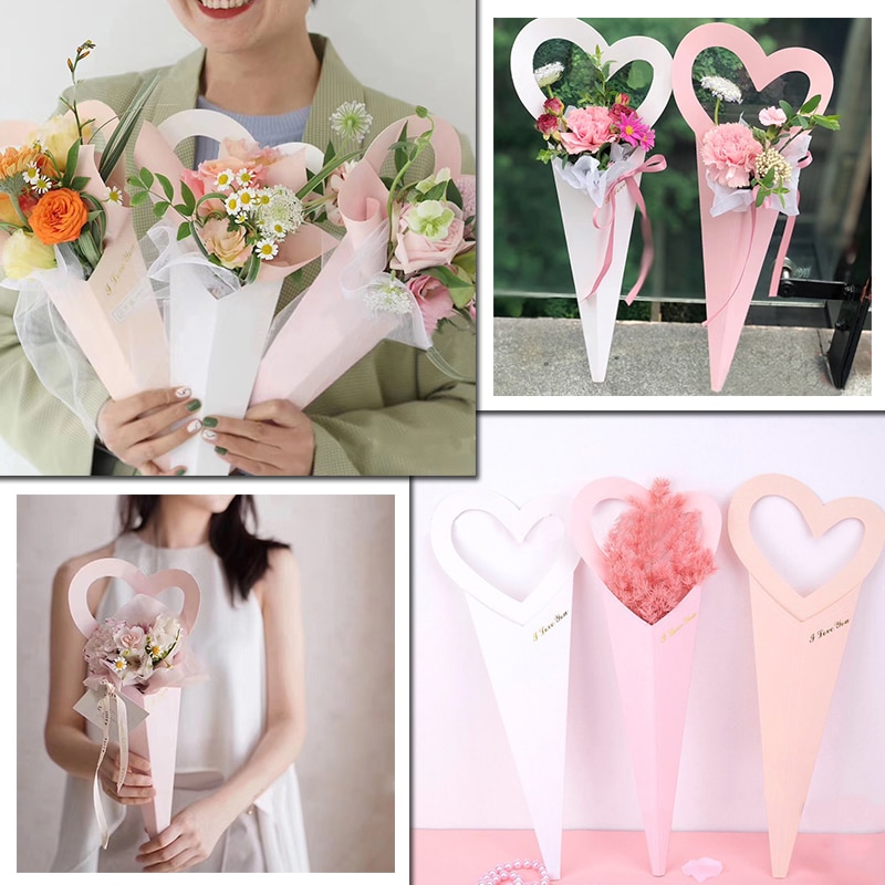 Enkele roos e-inpakdoos liefde klein boeket papieren dozen bruiloft valentijnsdag bloemen dozen bloemen handdoos