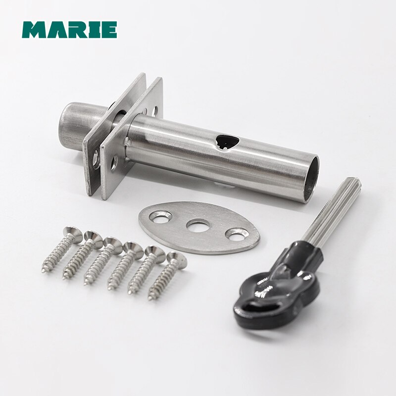 Marie Stainless Steel Pipe Well Lock Fireproof Door Escape Aisle Locks Invisible Tube Well Lock With Keys Door Bolts Hardware