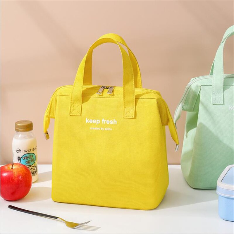 Draagbare Lunch Tas Voor Vrouwen Thermische Geïsoleerde Tote Koeler Handtas Bento Pouch Diner Container School Voedsel Opslag Pakket