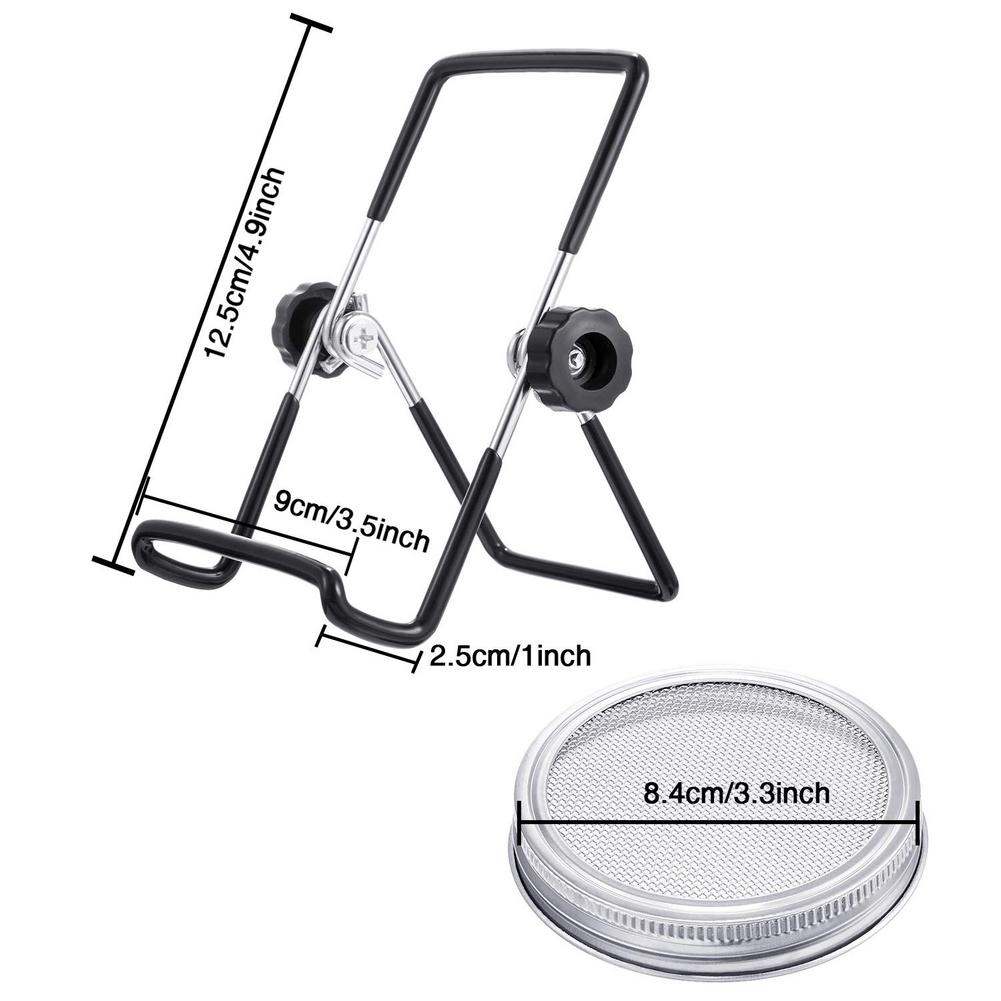 Frøspire spiring dækningssæt spiring murværk krukker med 2 pak rustfrit stål spirende stativer til bred mund murværk krukker