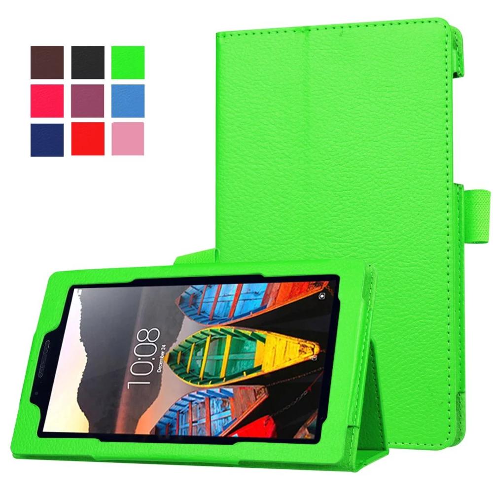 Tablet Case Voor Lenovo Tab3 730 730f 730 m 730x TB3-730F TB3-730M 7.0 inch PU Leather Case Cover Voor Lenovo tab 3 Beschermen Shell: Green