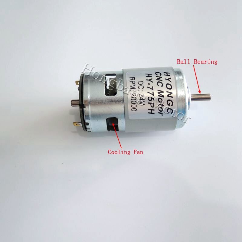 HONGYC HY-775PH 20000RPM 775 CNC Spindle Motor with ER11 Collet Set, DC 24V, High Power, Noise Suppression, Electrical DC Motor