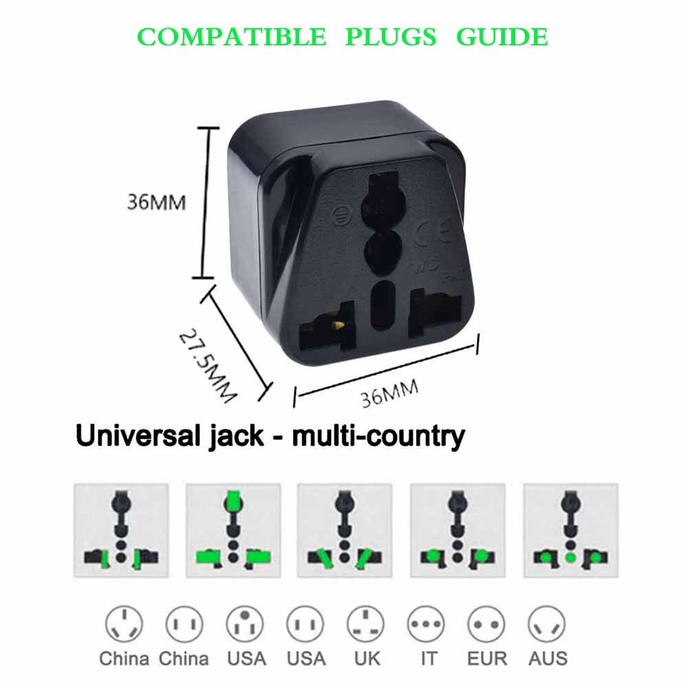 3pin Brazilian AC Power Plug UK/US/EU To Brazil Brasil Socket Travel Power Adapter 3 Pin Type N Plug Converter for Home Travel