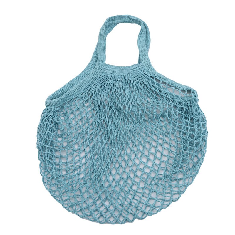 Reusable Hollow Net Bag Vegetables Mesh Storage Bags Portable Organizer Bag Kitchen Vegetables Storages: aqua blue