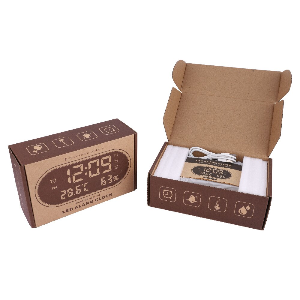 Digital Alarm Clock Portable Mirror HD LED Display with Time/Humidity/Temperature/Display Function USB Port ChargingNew Qgnv