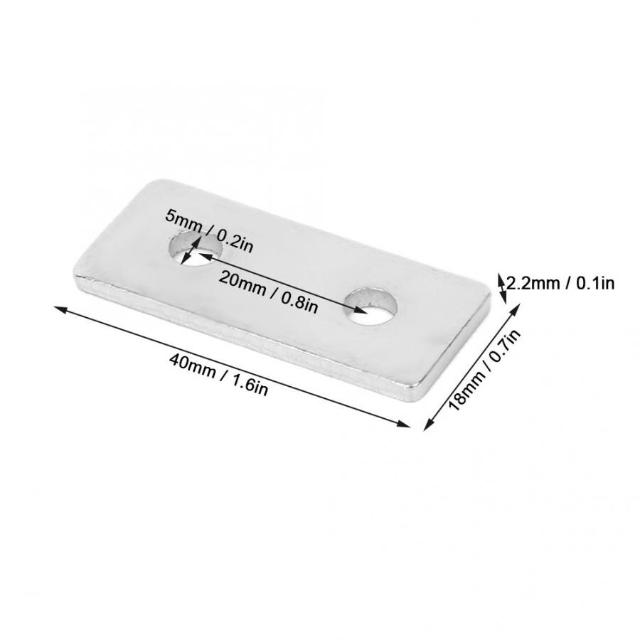Repair Plates for Aluminum Profiles 20pcs Flat Mending Repair Plates Carbon Steel Fixing Connector for Aluminum Profiles