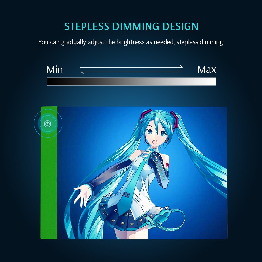 CHIPAL LED Drawing Tablet - A4 Size - USB Dimmable Light Box for Art & Graphics