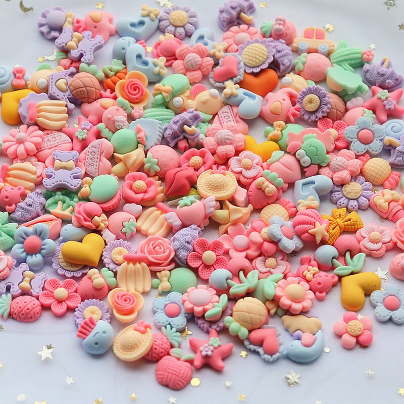 30 Pcs Stylish Mixed Beautiful Gadgets Flatback Resin Kawaii DIY Scrapbook Lovely Hair Accessories Decorations