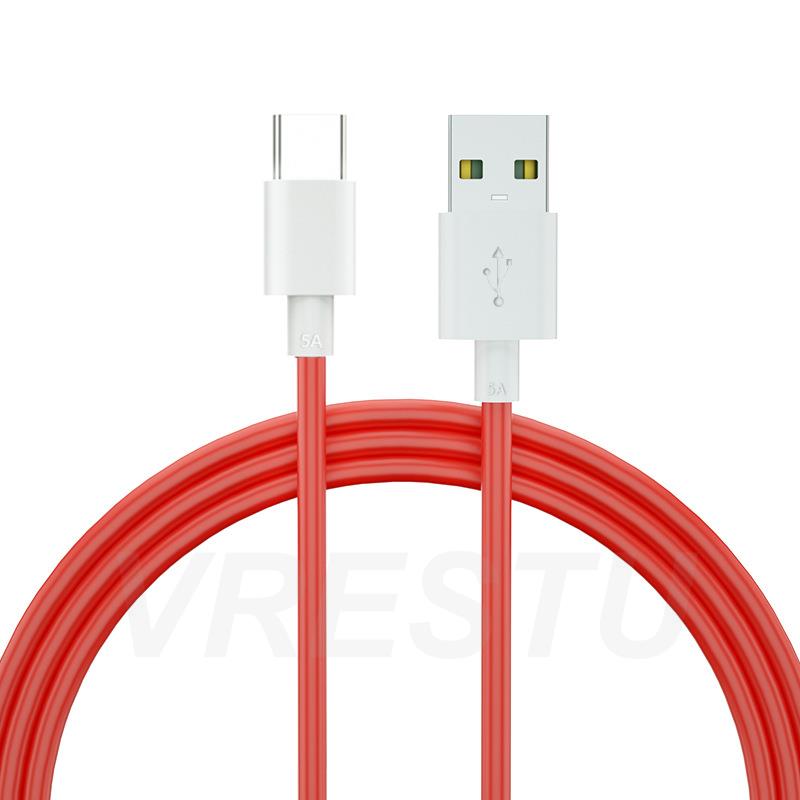 USB Typ C Kabel für Eine Plus Blitz aufladen Kabel 5A Bindestrich wickeln Ladegerät für Oneplus 1 + 9 8 7T Profi 5T 3T 9R Nord N10 Gamer USB Draht: gerade / 30cm