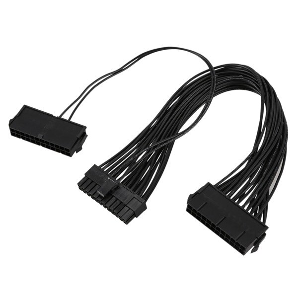 ATX Mining 30cm 24 Pin Dual PSU Power Supply Extension Cable for Computer Adaptor Cable Connector for Mining 24Pin 20+4pin: Default Title