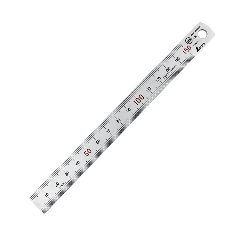 SHINWA Magnetic Stainless Steel Metal Ruler Metric Rule Precision Double Sided Measuring Tool 15cm 30cm 1PCS