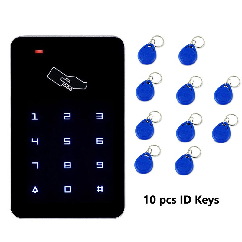 Standalone Access Controller 125Khz RFID Access Control Keypad digital panel Touch Screen Backlight Card Reader Door Lock System: AC and 10 Keys
