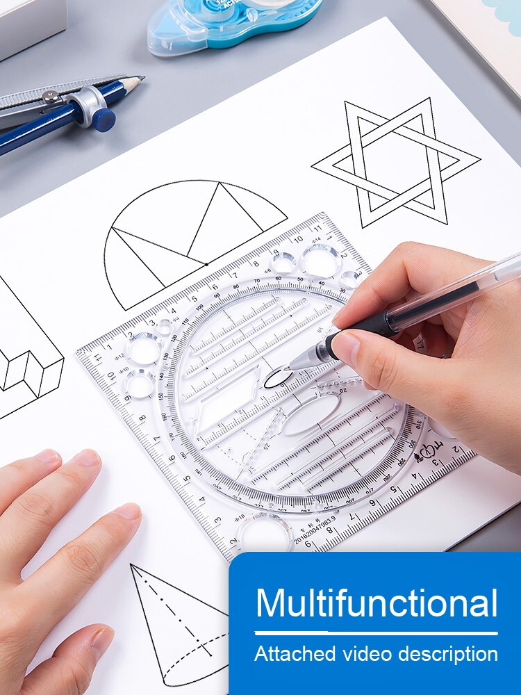 Multifunktionale Lineal Set Mathematik Geometrie Kreis Zeichnung Prüfung Winkelmesser Kreative Zeichnung Schreibwaren Herrscher Ausarbeitung Werkzeuge