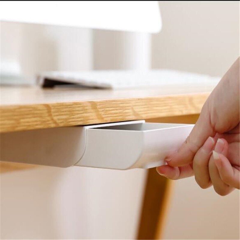 Zelfklevende Onder Bureau Drawer Make Organizer Potlood Lade Penhouder Desktop Diversen Opbergdoos School Briefpapier Leveringen