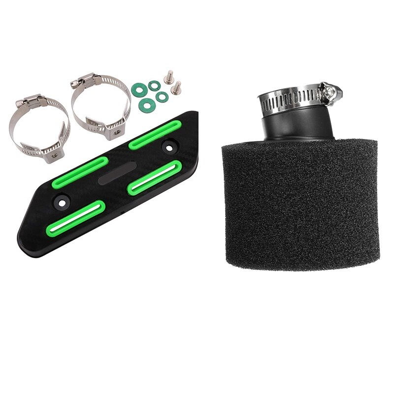 Negro de espuma de esponja filtro de aire para 200 de 250 300Cc moto 48mm y de la motocicleta Protector contra calor de tubo de escape Protector de la cubierta