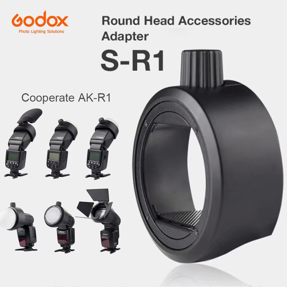 Godox S-R1 Flash Speedlight Adapter AK-R1 Adapter Ring for Godox TT685 V860II V850II V350 TT600 Yongnuo Canon Nikon Sony Flash
