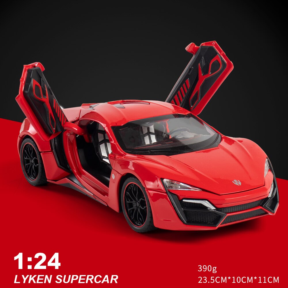 1:24 1:32 Lykan Hypersport In Lega Modello di Auto Giocattoli Pressofusi E Veicoli Auto giocattolo In Metallo Collezione Del Capretto Giocattoli Per Bambini Regali Veloce-Fast And Furious: Red no box