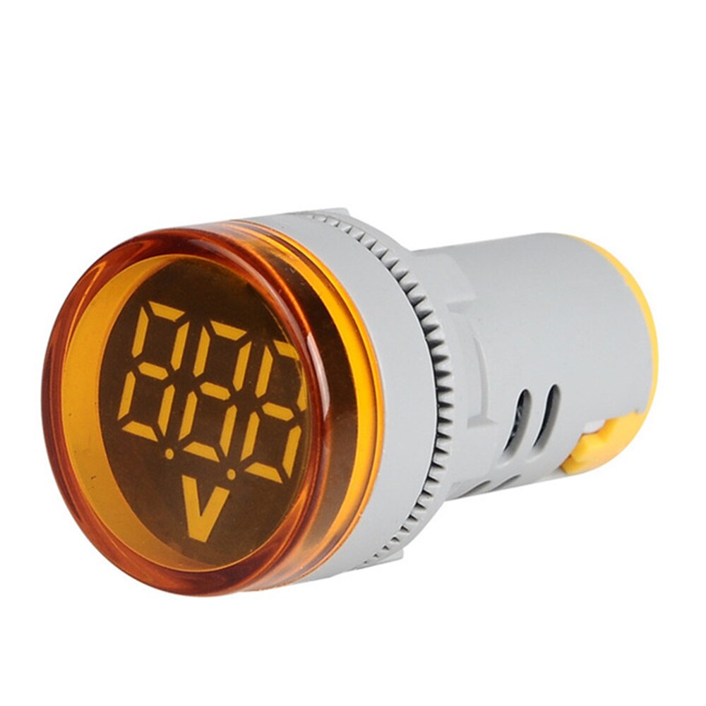 AC12-500V Led Digitale Voltmeter Display Gauge Voltage 22Mm Volt Meter Indicator Signaal Lamp Autolichten Tester: Yellow