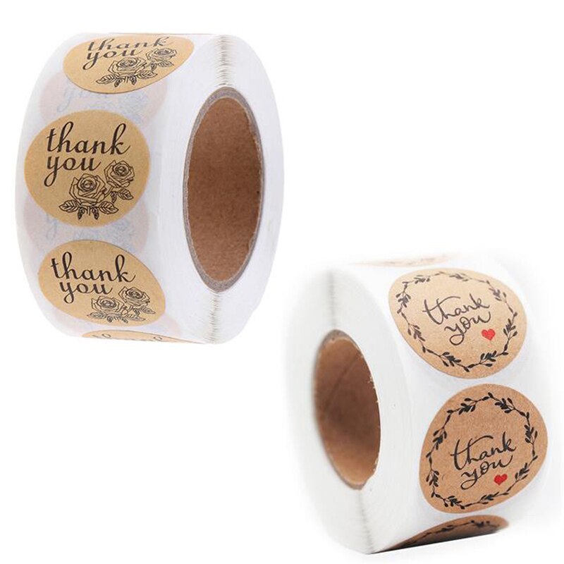 Pretty Things Inside Stickers 500pcs Round Paper Gold Thank you stickers for Small Business Packaging Seal Label Stickers