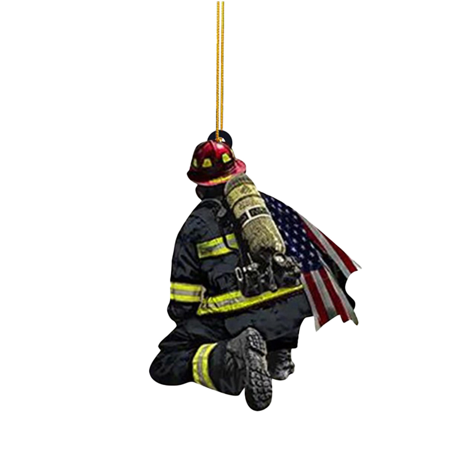 Christmas Decoration Acrylic Decoration Christmas Decoration Tree Pendant, Wall Window, Car Firefighter Pendant Set: light yellow