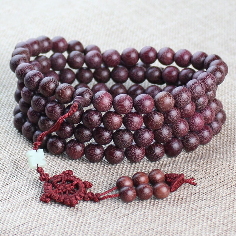 Violet Rose Hout, Paars Kern Hematoxylin Rozenkrans, 108 Gebed Kralen Armband