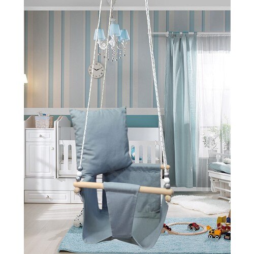 Altev træ polstret baby loft baby gynge hængende træ børnehave legetøj udenfor indendørs lille kurv gyngende