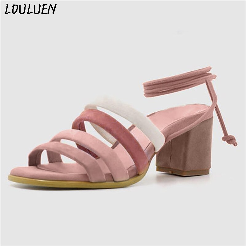 LOULUEN Sandalen Dames Flats open Teen Lage heele Comfortabele Lace-Up Schoenen Romeinse Sandalen Bottes Romeinse sandales #09