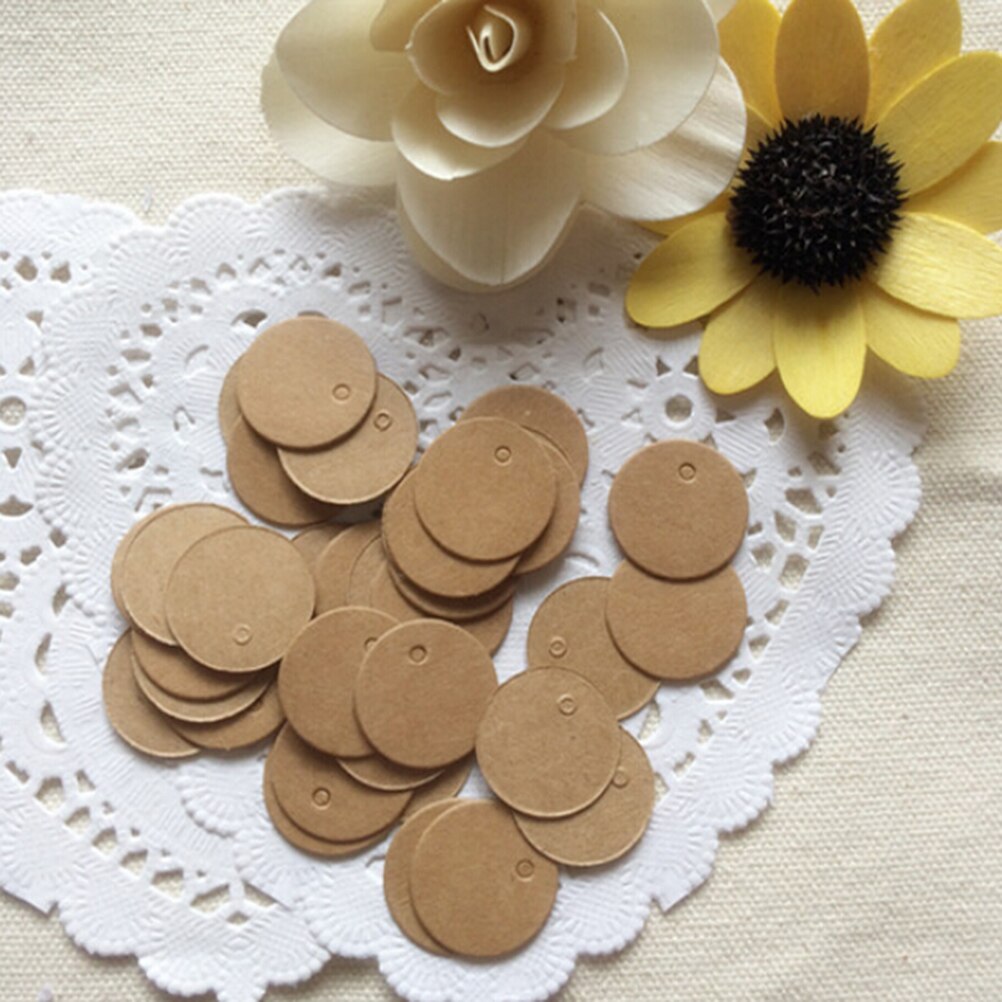 100 pcs Ronde Tags Handgemaakte Kraftpapier Hang Tags Bruiloft Hang Tags Craft Tags