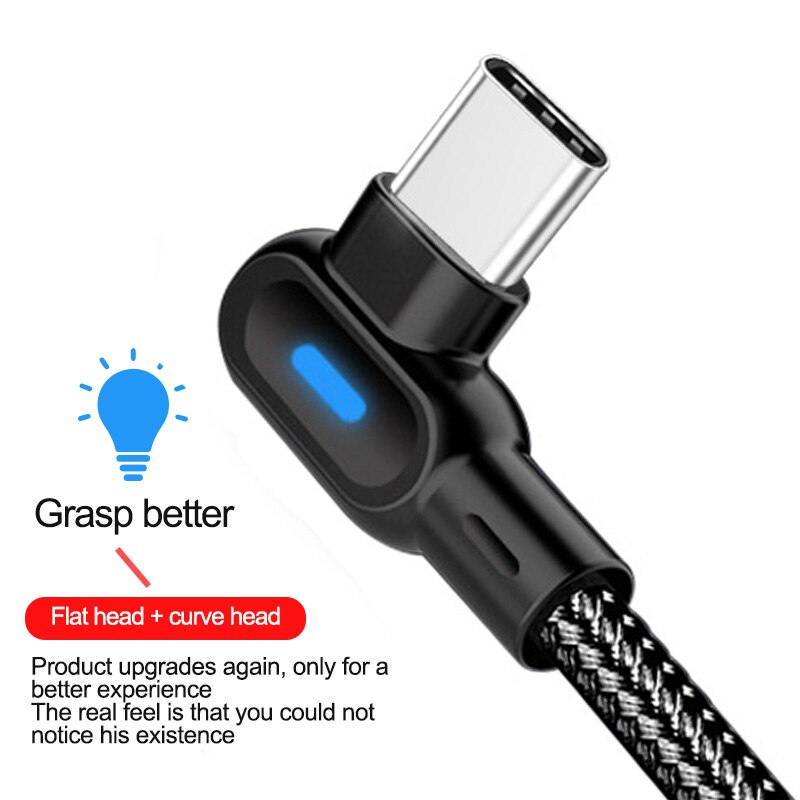 2m 1m usb tipo c 90 graus de carregamento rápido usb c cabo tipo-c cabo de dados carregador usb-c para samsung s8 s9 nota 9 8 xiaomi mi8 mi6