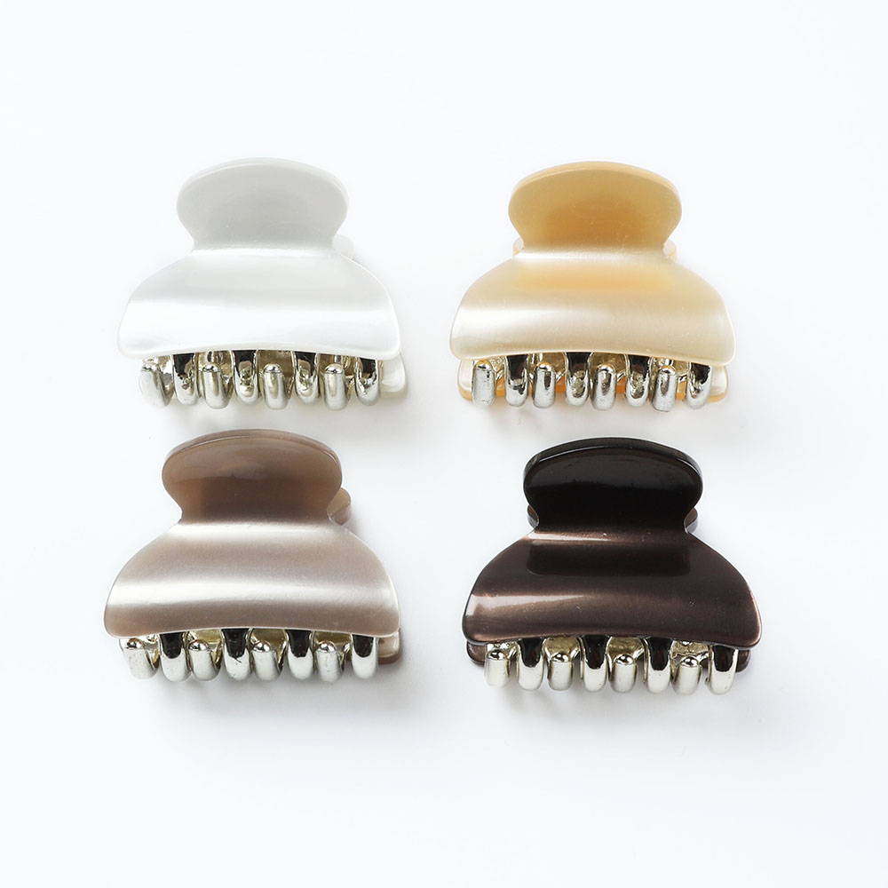 Conjunto de 4 unids/set de horquillas pequeñas para el pelo para mujer, accesorios para el cabello para niña, Color metálico brillante y Noble: YELLOW