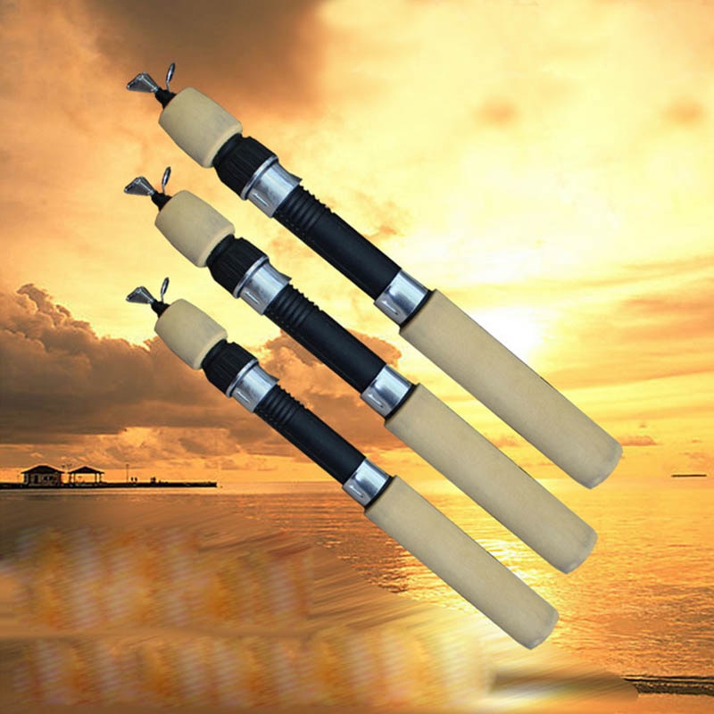 60CM/80CM/100CM Portable Pocket Winter Ice Fishing Fish Rod Mini Tackle Spinning Casting Accessories FOU99