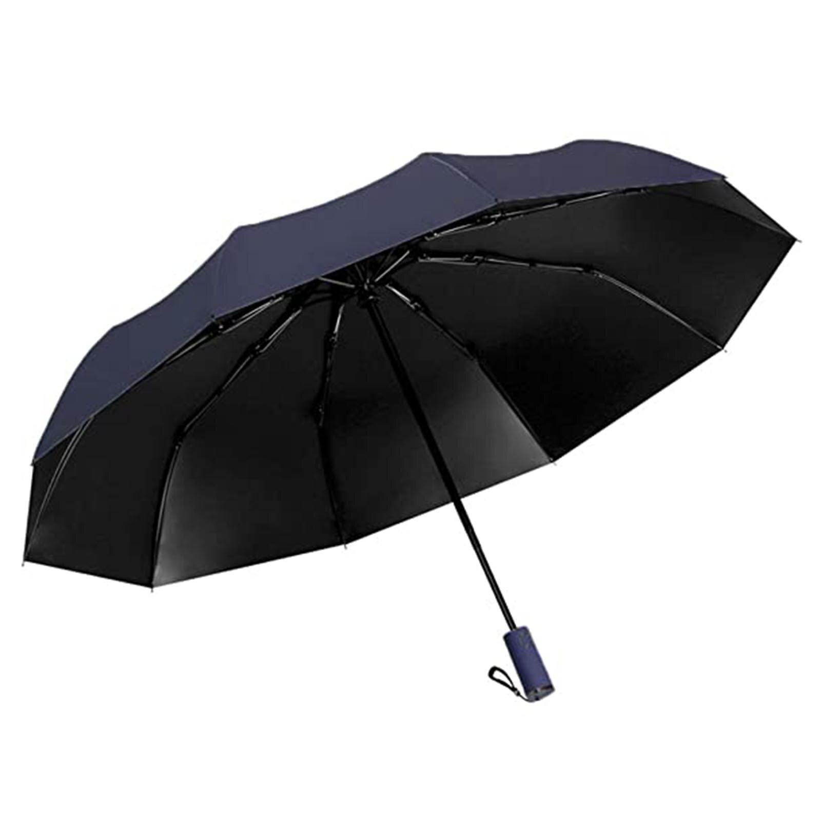 Automatic Stormproof Umbrella Mini Automatic Umbrella Rain Women Wind Resistant Portable Outdoor Umbrellas: dark blue