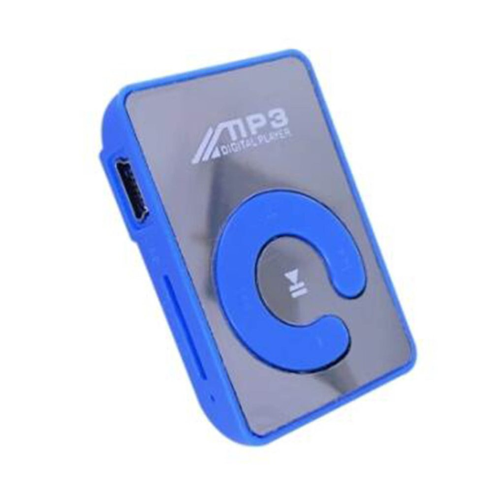 Portable Mini miroir pince lecteur MP3 musique Support multimédia Micro SD TF carte Hifi MP3 pour les Sports de plein air: Default Title