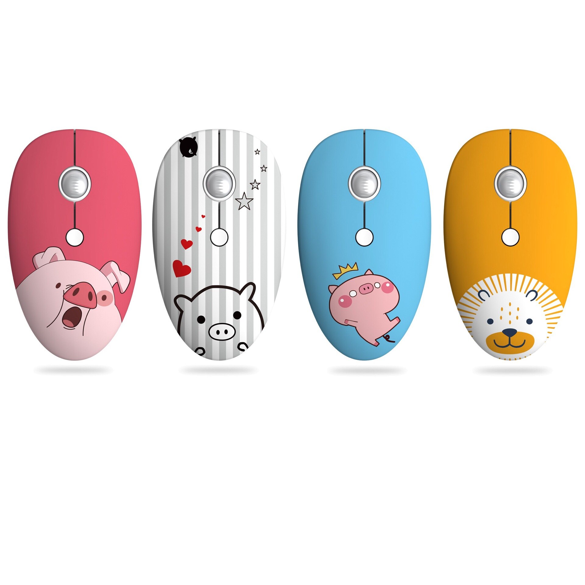 Cartoon animalPattern Wireless USB Mouse 1600DPI Optical Computer Mouse 2.4GHz Ergonomic Mice for Laptop PC Mouse forGirl Office