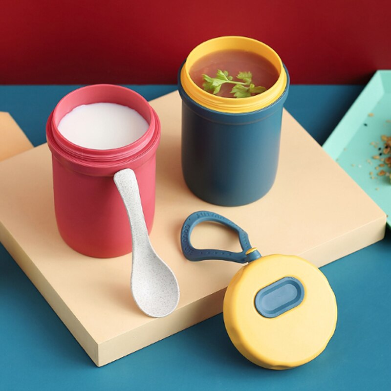 Kunststoff Suppe Kasten Versiegelt dicht Lunchbox freundlicher Frühstück Reisbrei Suppe Tasse Lebensmittel Container Mahlzeit Vorbereitung Bento Kasten